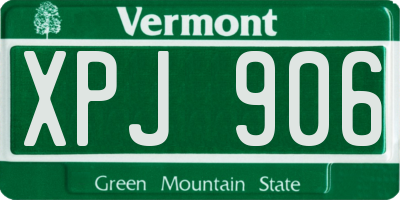 VT license plate XPJ906