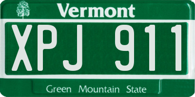 VT license plate XPJ911