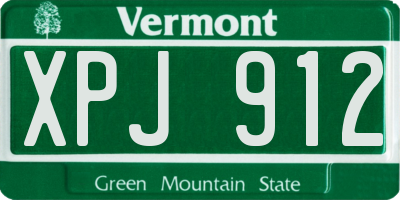 VT license plate XPJ912