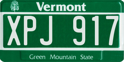 VT license plate XPJ917