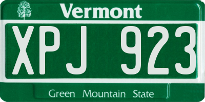 VT license plate XPJ923