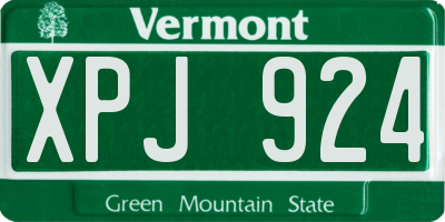 VT license plate XPJ924
