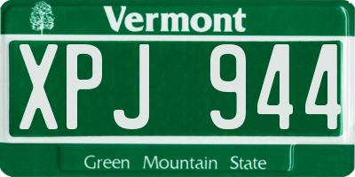 VT license plate XPJ944