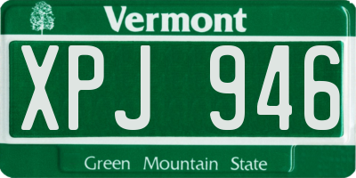 VT license plate XPJ946