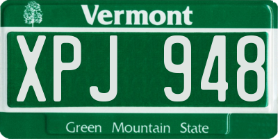 VT license plate XPJ948