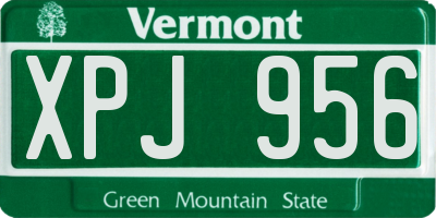 VT license plate XPJ956