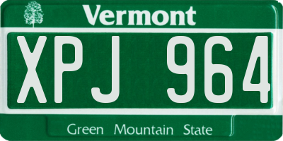 VT license plate XPJ964