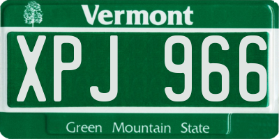 VT license plate XPJ966