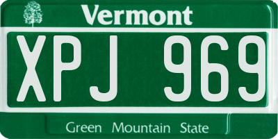 VT license plate XPJ969