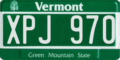 VT license plate XPJ970