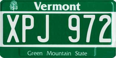 VT license plate XPJ972