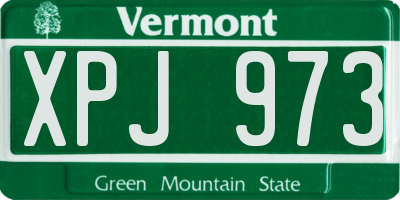 VT license plate XPJ973
