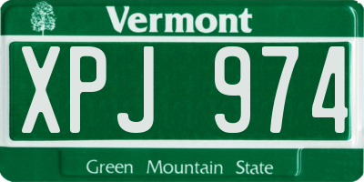 VT license plate XPJ974