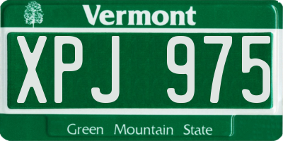 VT license plate XPJ975