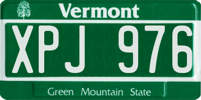 VT license plate XPJ976