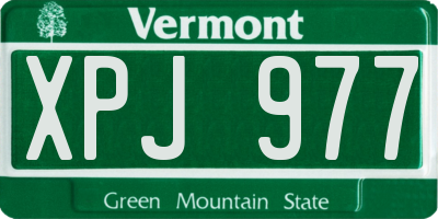 VT license plate XPJ977