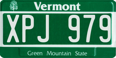 VT license plate XPJ979