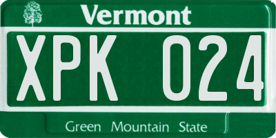 VT license plate XPK024