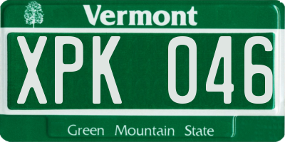 VT license plate XPK046