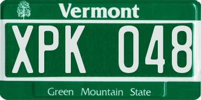 VT license plate XPK048