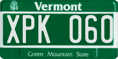 VT license plate XPK060