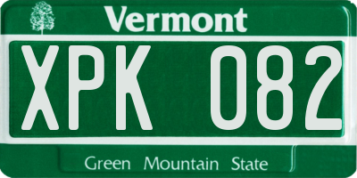 VT license plate XPK082