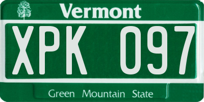 VT license plate XPK097