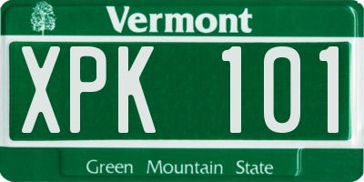 VT license plate XPK101