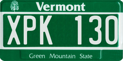 VT license plate XPK130