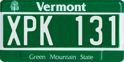 VT license plate XPK131