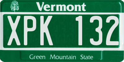 VT license plate XPK132