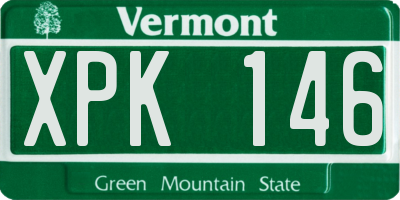 VT license plate XPK146