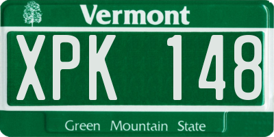 VT license plate XPK148