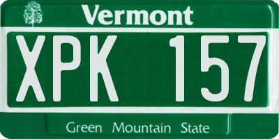VT license plate XPK157