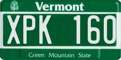 VT license plate XPK160