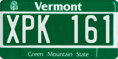 VT license plate XPK161