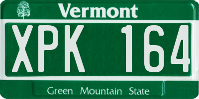 VT license plate XPK164