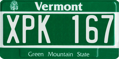 VT license plate XPK167