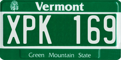 VT license plate XPK169
