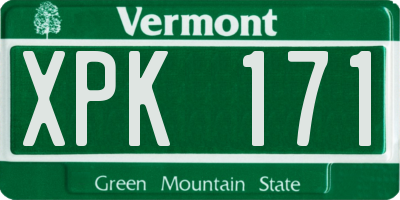 VT license plate XPK171