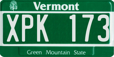 VT license plate XPK173
