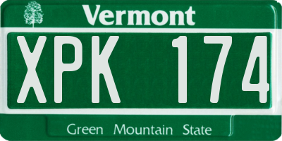 VT license plate XPK174