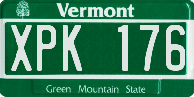 VT license plate XPK176