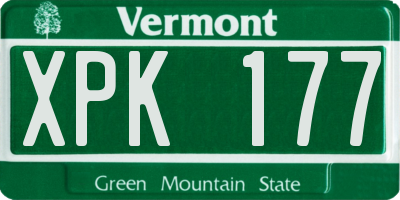 VT license plate XPK177