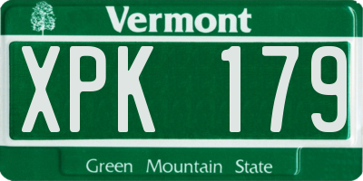VT license plate XPK179