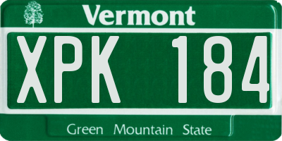 VT license plate XPK184