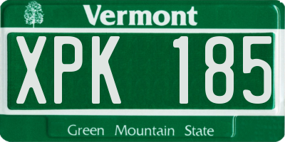 VT license plate XPK185