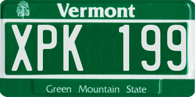 VT license plate XPK199
