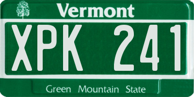VT license plate XPK241