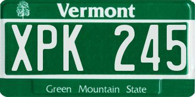VT license plate XPK245